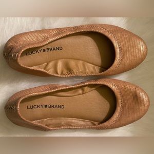 Lucky Brand Ballet Flats Coral Gold Bronze Womens Shoes